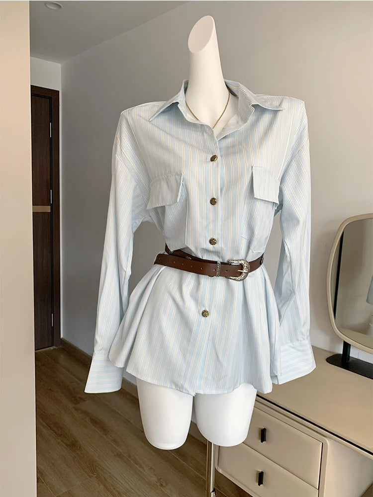 camicia vestito con cintura